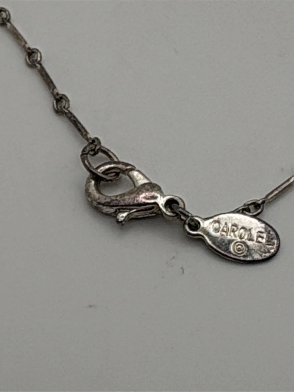 Carolee Silver Dangle Bead Necklace